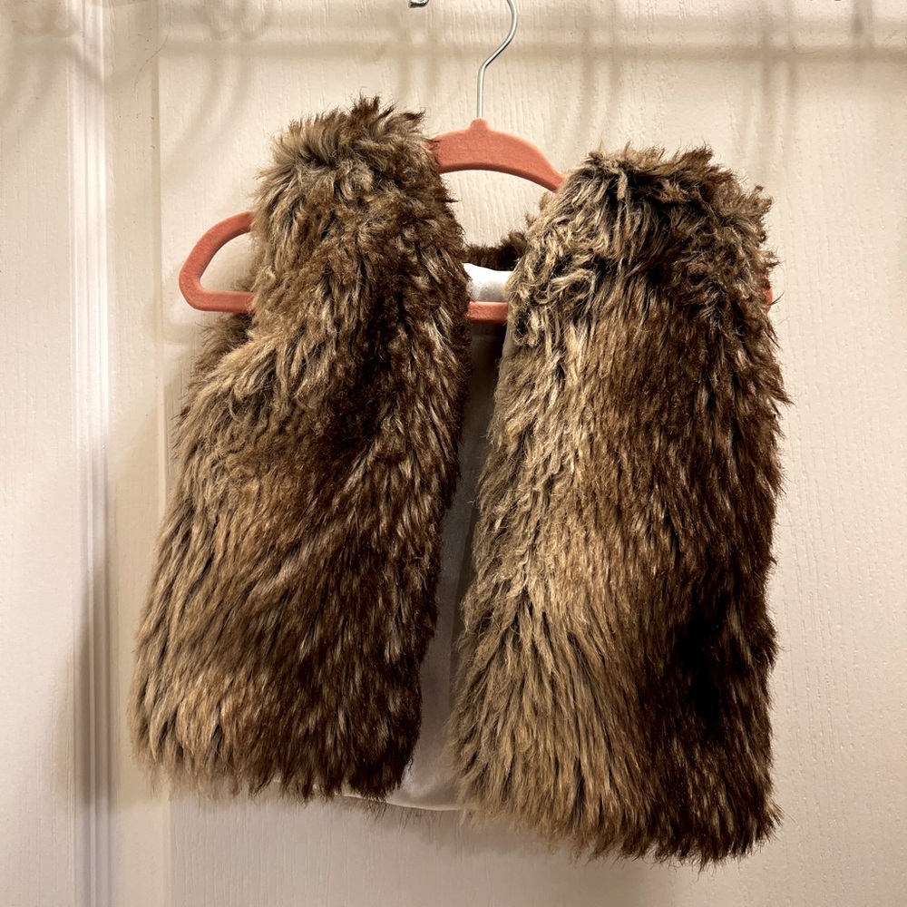Chinchilla Faux Fur Vest Brown 12-18 months